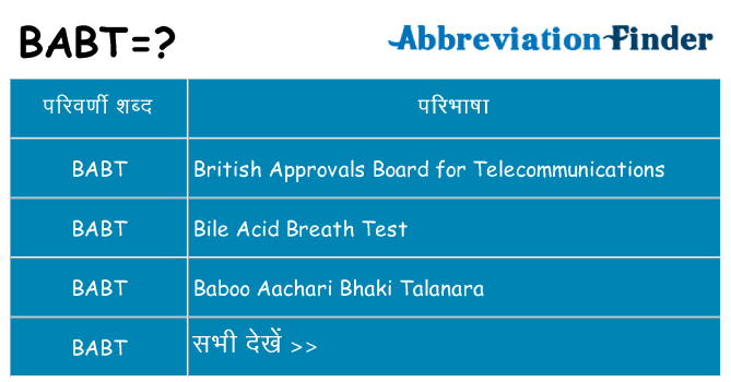 babt का क्या अर्थ है