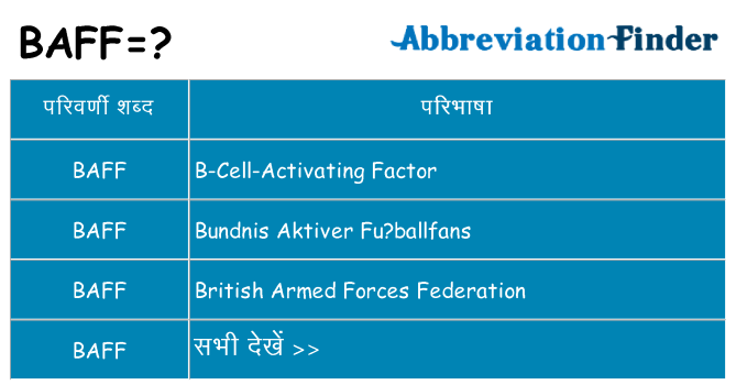 baff का क्या अर्थ है