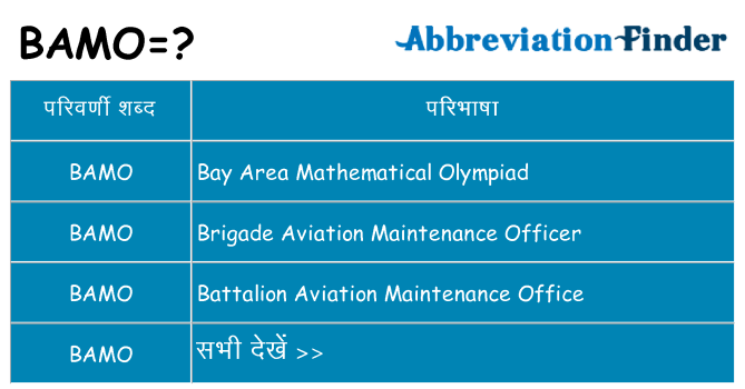 bamo का क्या अर्थ है