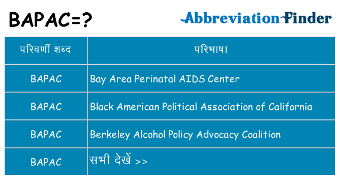 bapac का क्या अर्थ है
