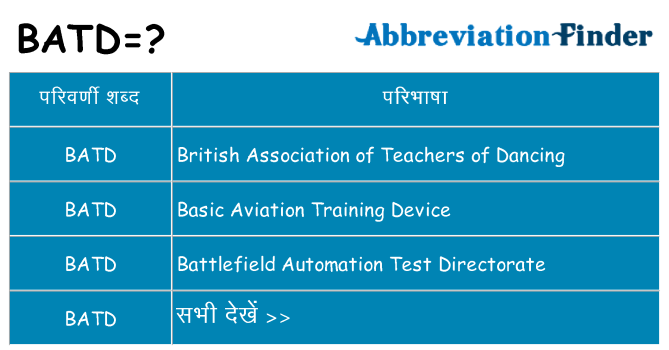 batd का क्या अर्थ है