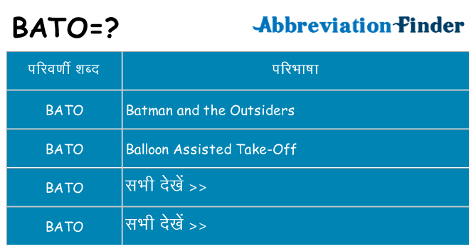bato का क्या अर्थ है