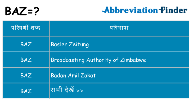 baz का क्या अर्थ है