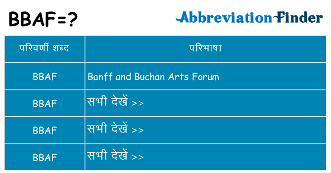 bbaf का क्या अर्थ है