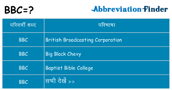 bbc का क्या अर्थ है