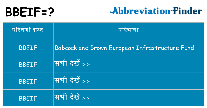 bbeif का क्या अर्थ है