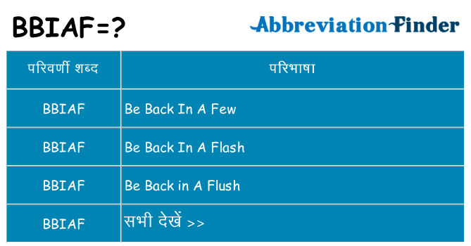 bbiaf का क्या अर्थ है