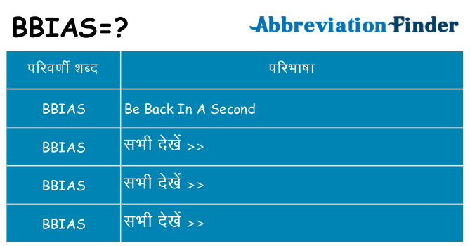 bbias का क्या अर्थ है