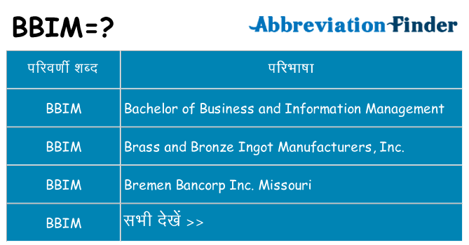 bbim का क्या अर्थ है