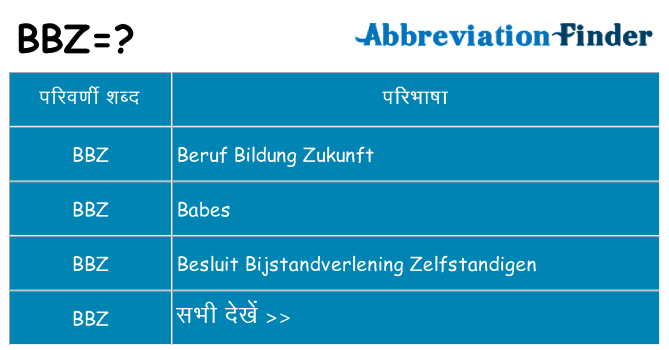 bbz का क्या अर्थ है