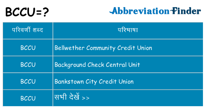 bccu का क्या अर्थ है