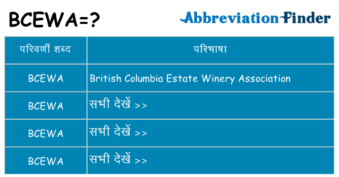 bcewa का क्या अर्थ है