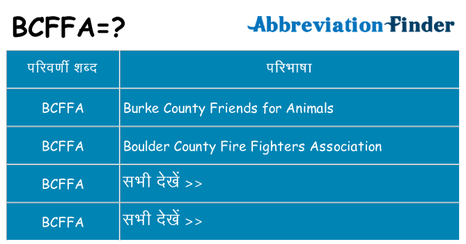 bcffa का क्या अर्थ है