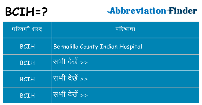 bcih का क्या अर्थ है
