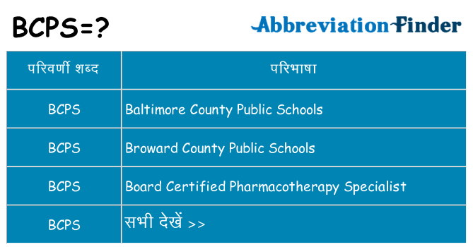 bcps का क्या अर्थ है