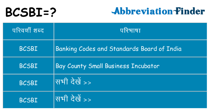 bcsbi का क्या अर्थ है