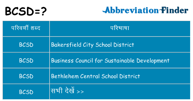 bcsd का क्या अर्थ है