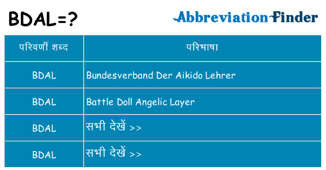 bdal का क्या अर्थ है