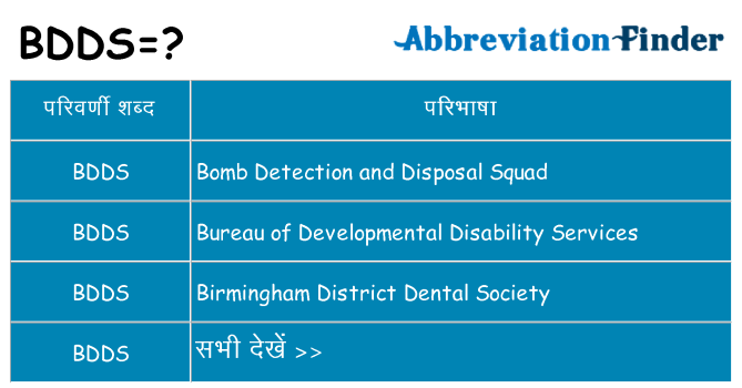 bdds का क्या अर्थ है