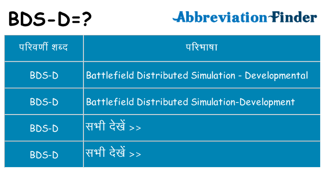 bds-d का क्या अर्थ है