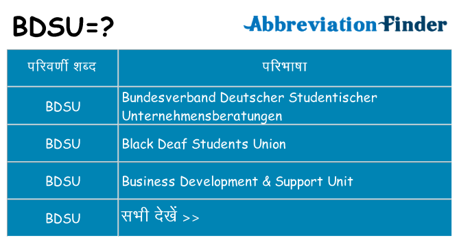 bdsu का क्या अर्थ है