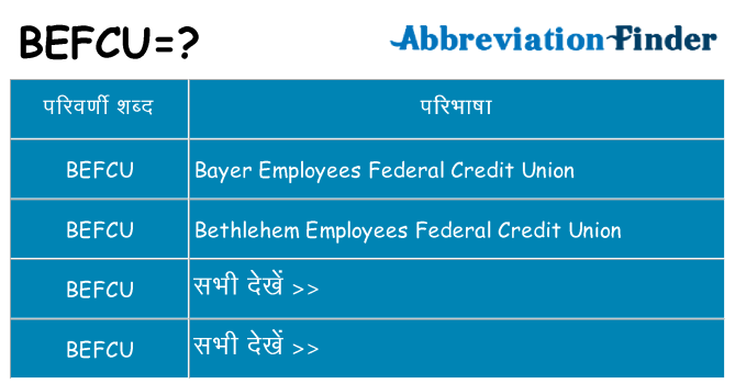 befcu का क्या अर्थ है
