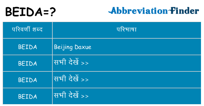beida का क्या अर्थ है