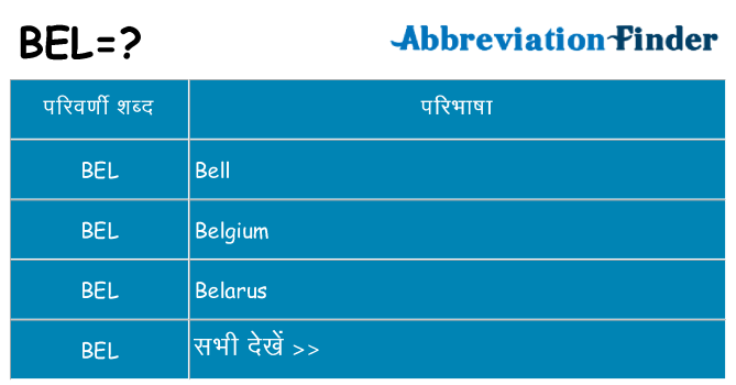 bel का क्या अर्थ है