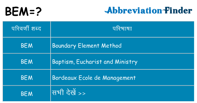 bem का क्या अर्थ है