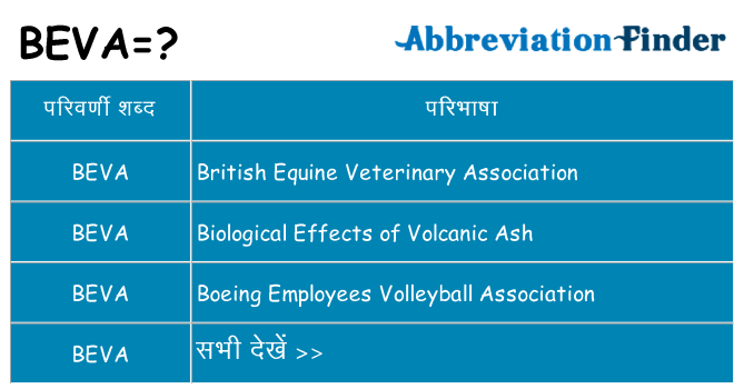 beva का क्या अर्थ है