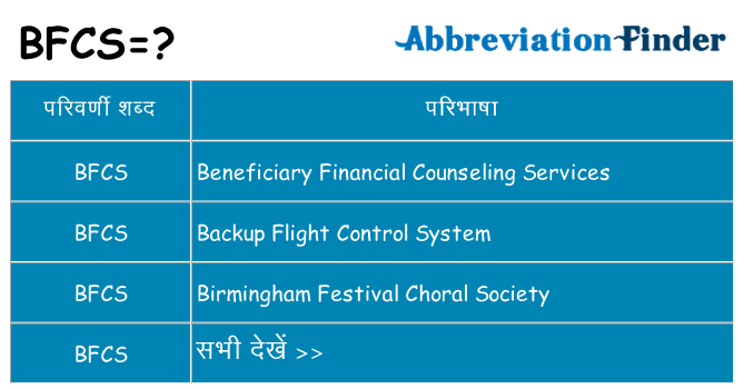 bfcs का क्या अर्थ है