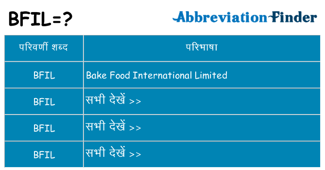 bfil का क्या अर्थ है