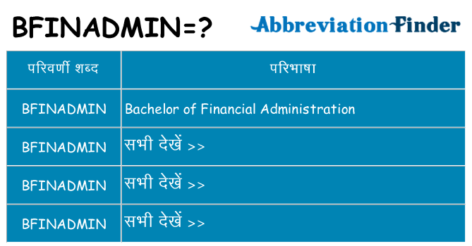 bfinadmin का क्या अर्थ है