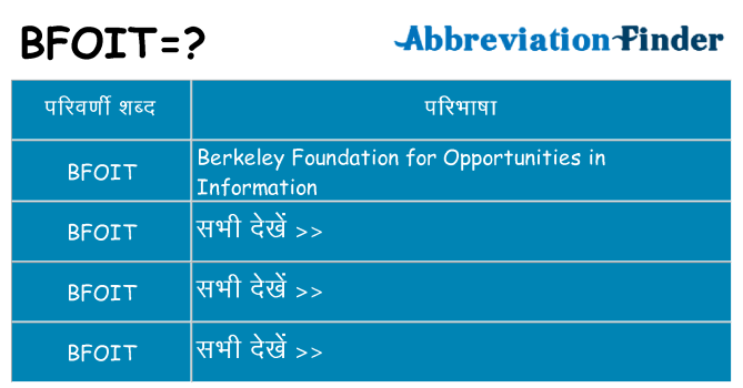 bfoit का क्या अर्थ है