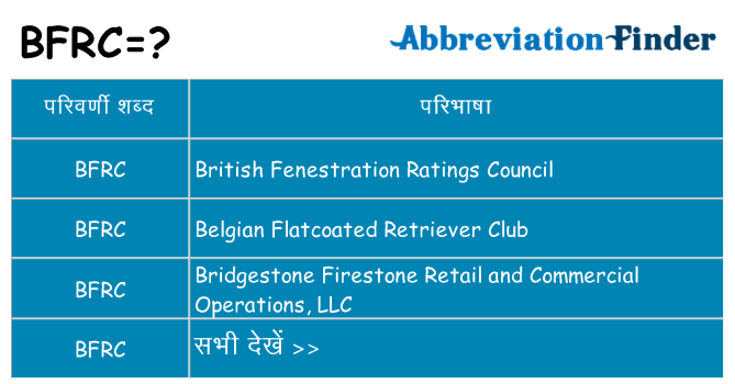 bfrc का क्या अर्थ है