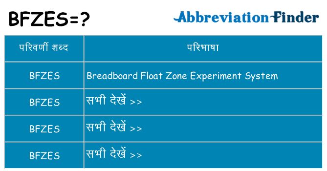 bfzes का क्या अर्थ है