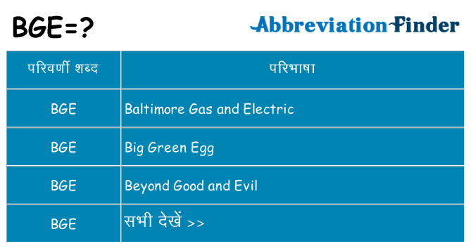 bge का क्या अर्थ है