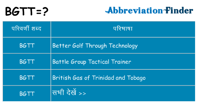 bgtt का क्या अर्थ है