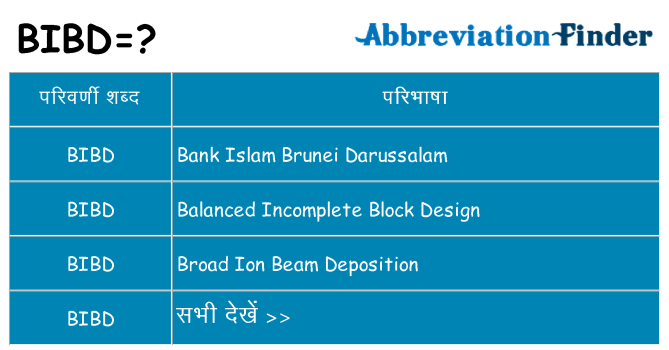 bibd का क्या अर्थ है