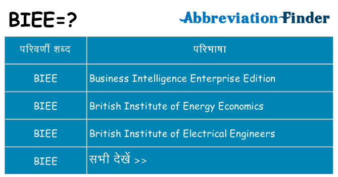 biee का क्या अर्थ है