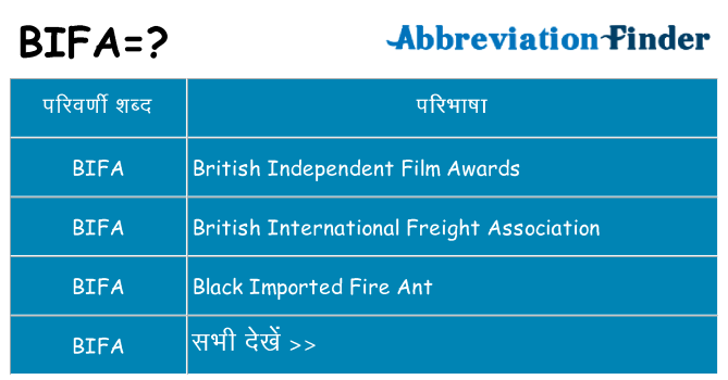bifa का क्या अर्थ है