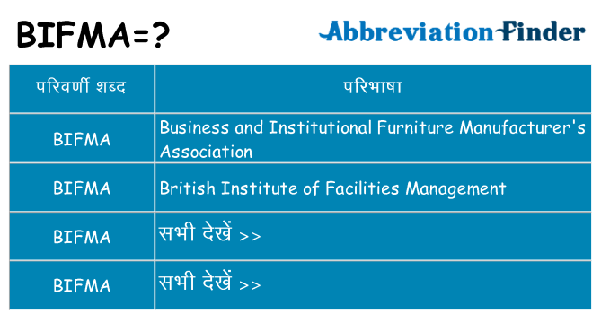 bifma का क्या अर्थ है