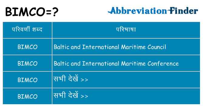 bimco का क्या अर्थ है