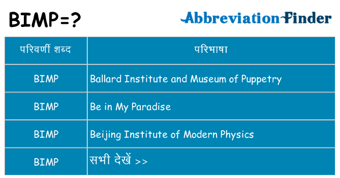 bimp का क्या अर्थ है