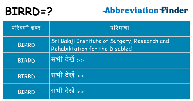 birrd का क्या अर्थ है