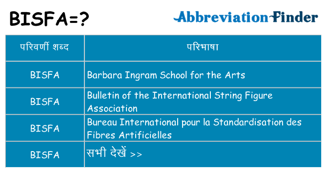 bisfa का क्या अर्थ है