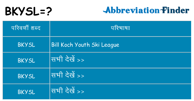 bkysl का क्या अर्थ है