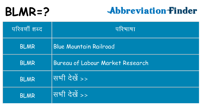 blmr का क्या अर्थ है