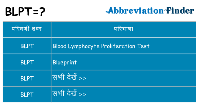blpt का क्या अर्थ है