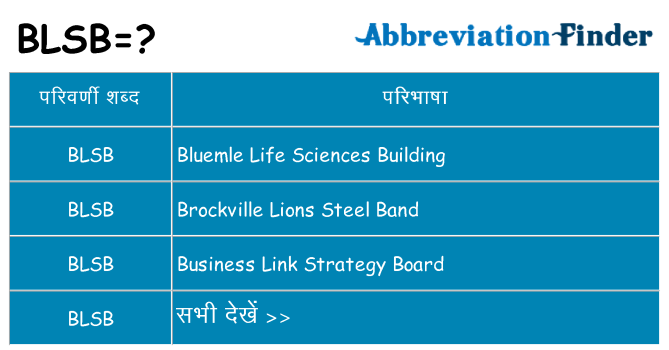 blsb का क्या अर्थ है